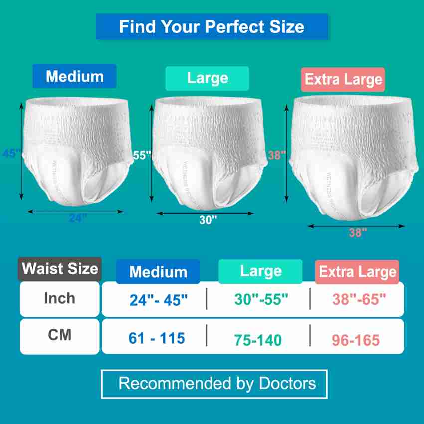 lyfcare Pull-Up Pants, Waist Size : 35-54 Inch Adult Diapers - XL - Buy 10  lyfcare Adult Diapers