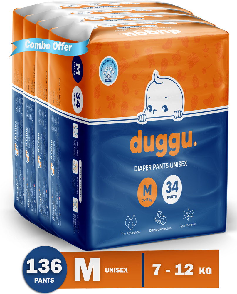 Duggu Baby Diapers Pants UP to 10 hrs Absorption 7 12 Kg