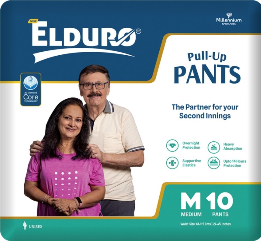 Unisex ELDURO Premium Adult Pull-up Diaper Pants , Medium - Pack of 10 pcs  Adult Diapers - M - Buy 10 Unisex Adult Diapers