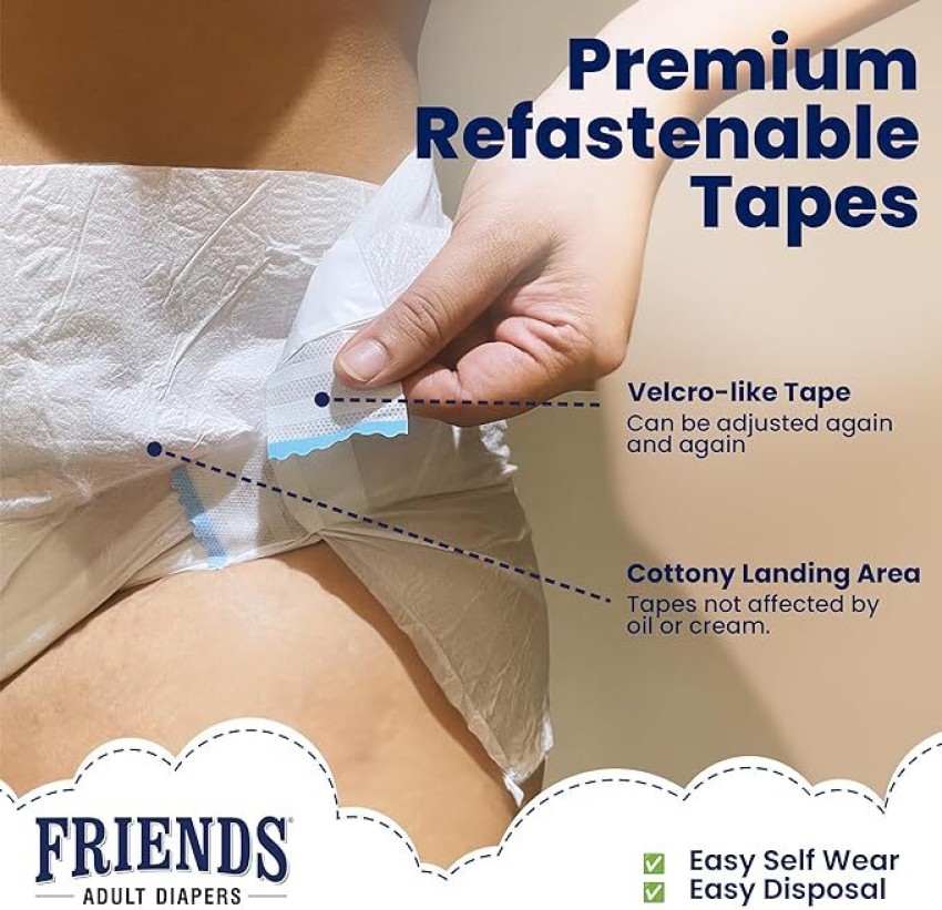 Buy FRIENDS PREMIUM ADULT DIAPERS PANT STYLE - 10 COUNT - M WAIST