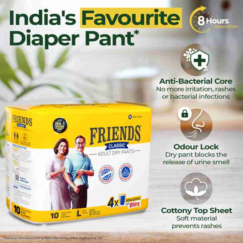 lyfcare Adult Pull -Up Pants Diapers ,Medium-30 Pieces (Pack Of 3, Each 10  Pieces) , Waist
