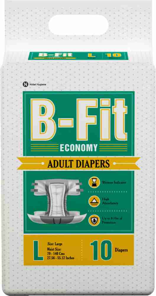  B-Fit Economy - Pañales para adultos, Pañal protector de  incontinencia, Máxima absorción, 1 paquete contiene 10 unidades