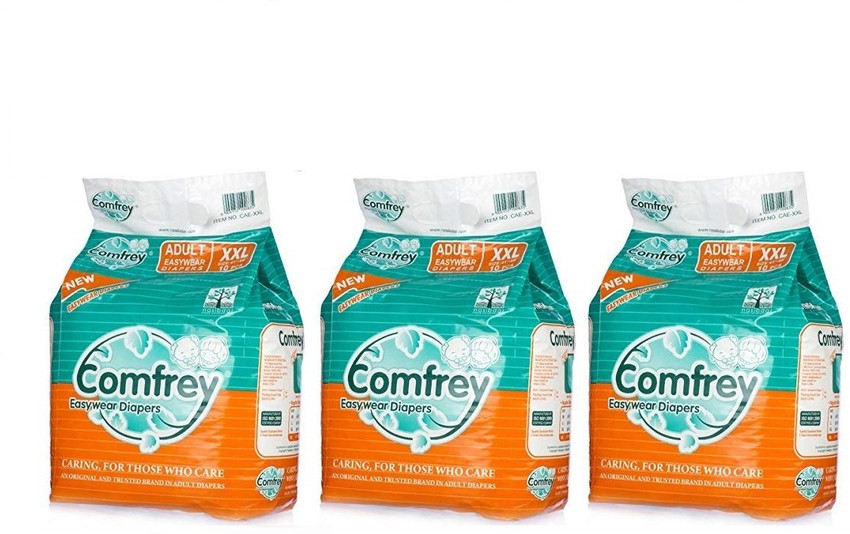 Comfrey Adult Pant type Easy Wear Diapers XXL Pack of 3 10 Pcs