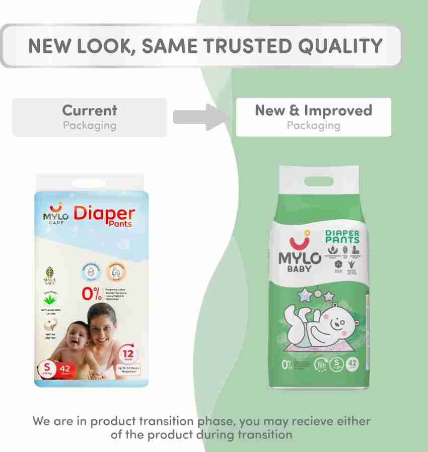 Buy Mylo Care Baby Diaper Pants Small (S) Size, 4-8 kgs with ADL Technology  - 84 Count - 12 Hours Protection Online at Low Prices in India 