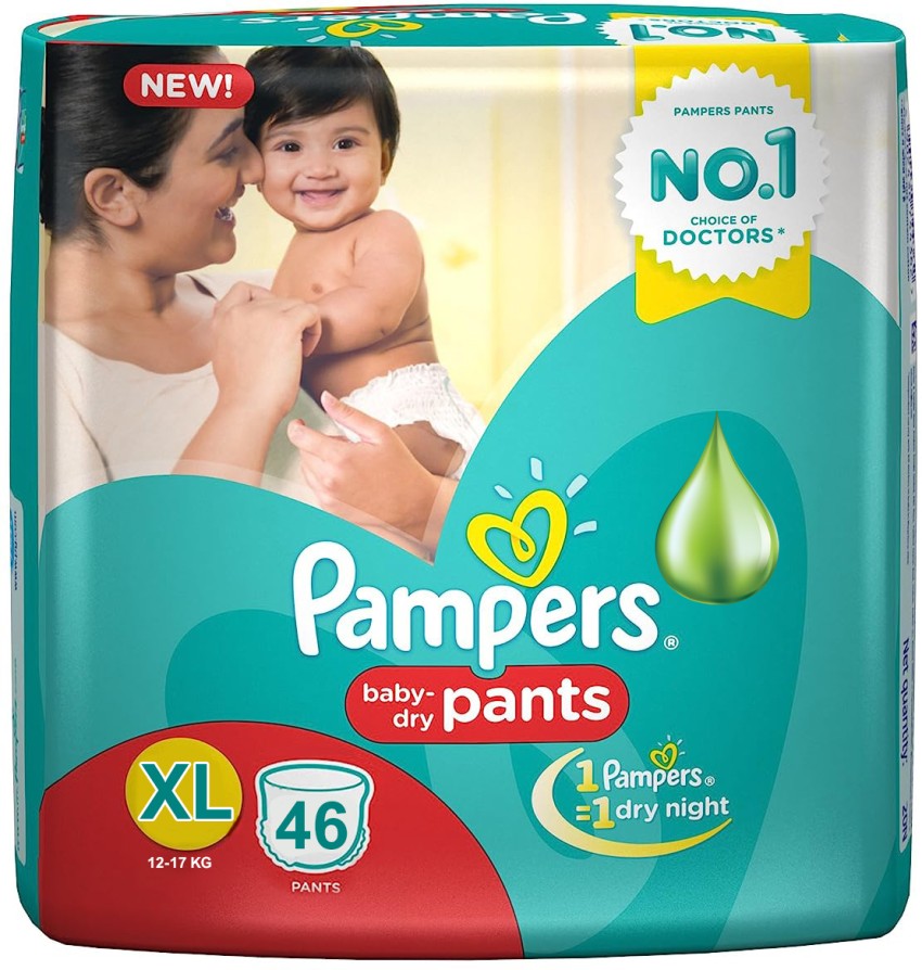 Pampers New Large Size Diapers Pants  XL  Buy 46 Pampers Pant Diapers   Flipkartcom