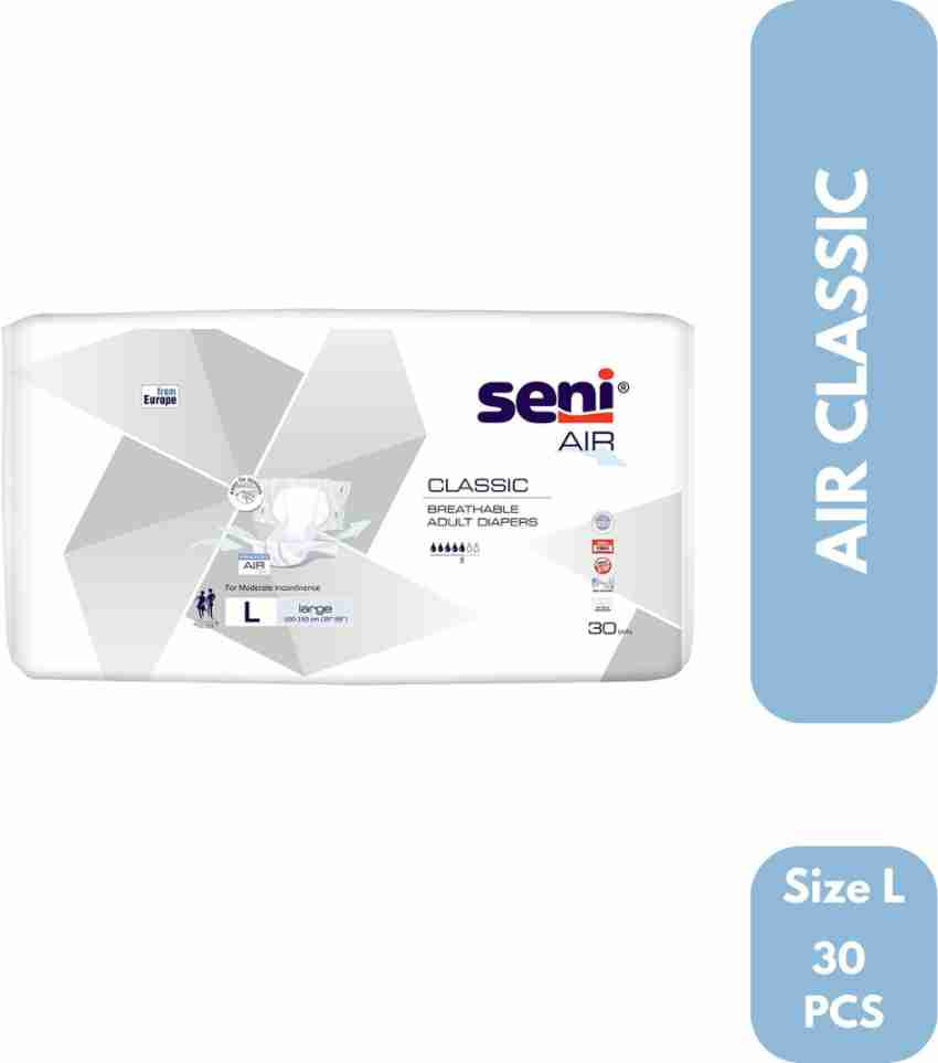 Seni Air Classic Breathable Adult Diapers (Large) 30 Piece Adult