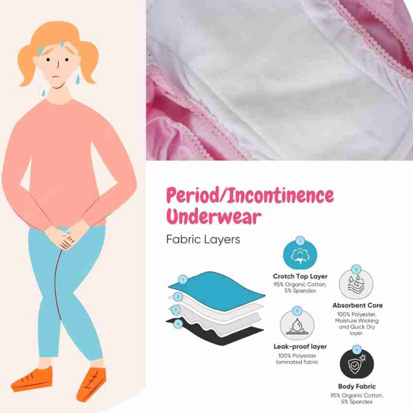Incontinence Underwear, Washable & Reusable Ladies Underwear for