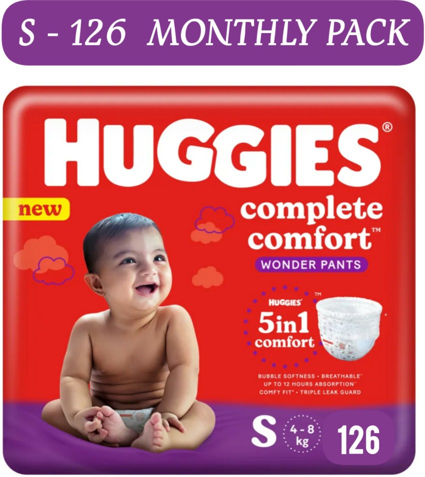 Buy Huggies Wonder Pants S (4 - 8 kg) Pack Of 60 Online | Flipkart Health+  (SastaSundar)