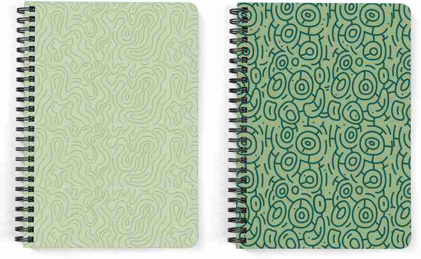 Drapvision 2-in-1, 100 pgsx2, 125 GSM, With Calendar+Planner, Green  Pattern A5 Notebook Unruled 200 Pages Price in India - Buy Drapvision 2-in-1, 100 pgsx2, 125 GSM