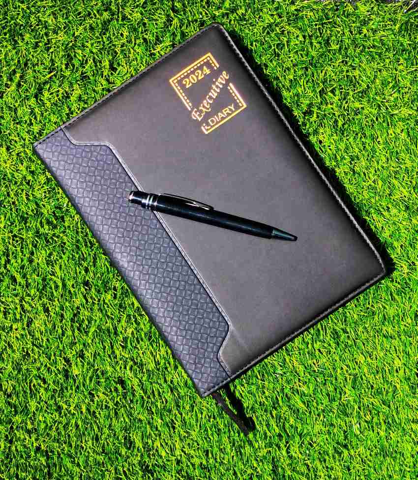 Excel PU Leather 2024 Executive Diary Planner ,Month Cut with