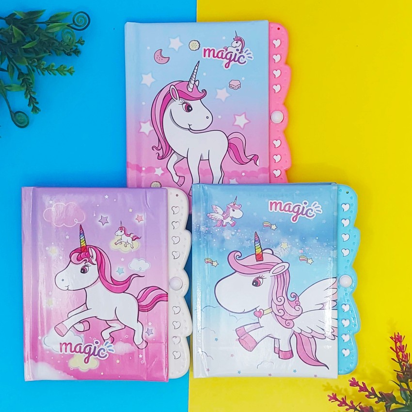 2pcs Girls Diary With Unicorn Pen Design Including 6 Color, Kids Diary,  Diary With Lock for Girls With Unicorn Design, Girls Journal. 