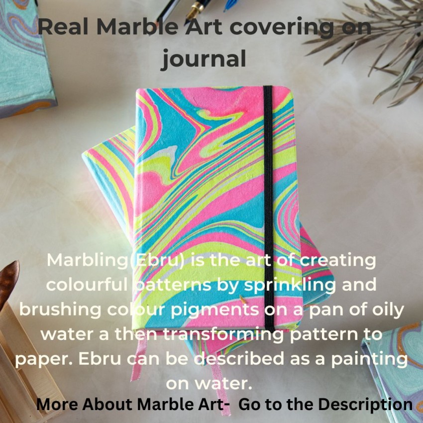 Marbled cover Hardbound Unruled Diary journal – CRAFT JUNKY