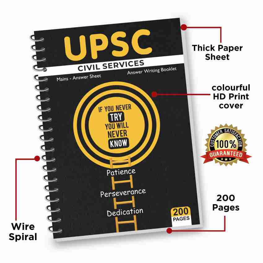 CLICKEDIN Upsc Mains Answer Writing Booklet (200 Pages In, 40% OFF