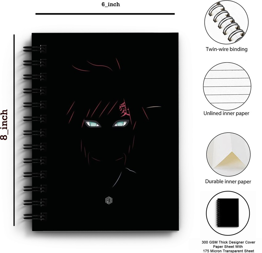 THEME VINTAGE Naruto Anime Injured Gaara Designer Notebook A5 Note Book  Unruled 160 Pages Price in India - Buy THEME VINTAGE Naruto Anime Injured  Gaara Designer Notebook A5 Note Book Unruled 160