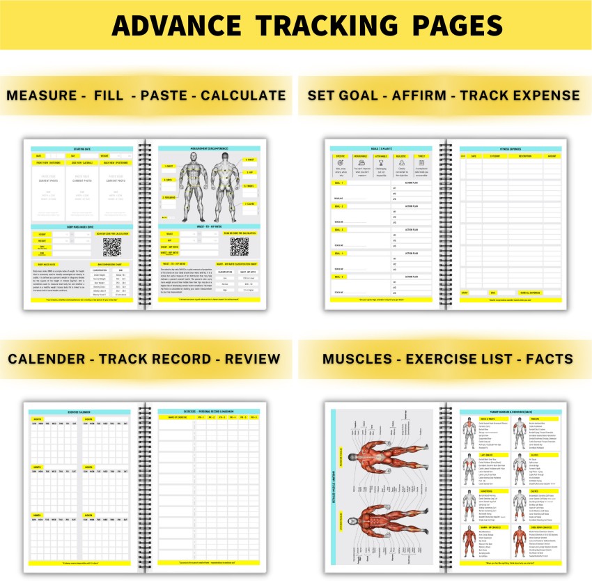 Muscle Workout Planner - Hardcover A5 Exercise Logbook