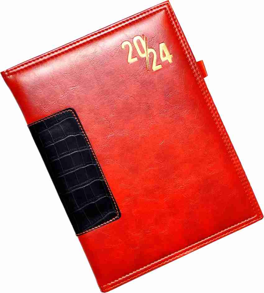 Excel PU Leather 2024 Executive Diary Planner ,Month Cut with