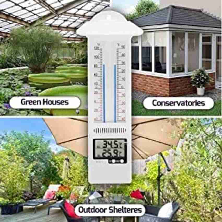 Max Min Greenhouse Thermometer Classic Design Max Min Thermometer for Use  in The Garden Greenhouse or Home Easily Wall Mounted Greenhouse Temperature  Monitor 