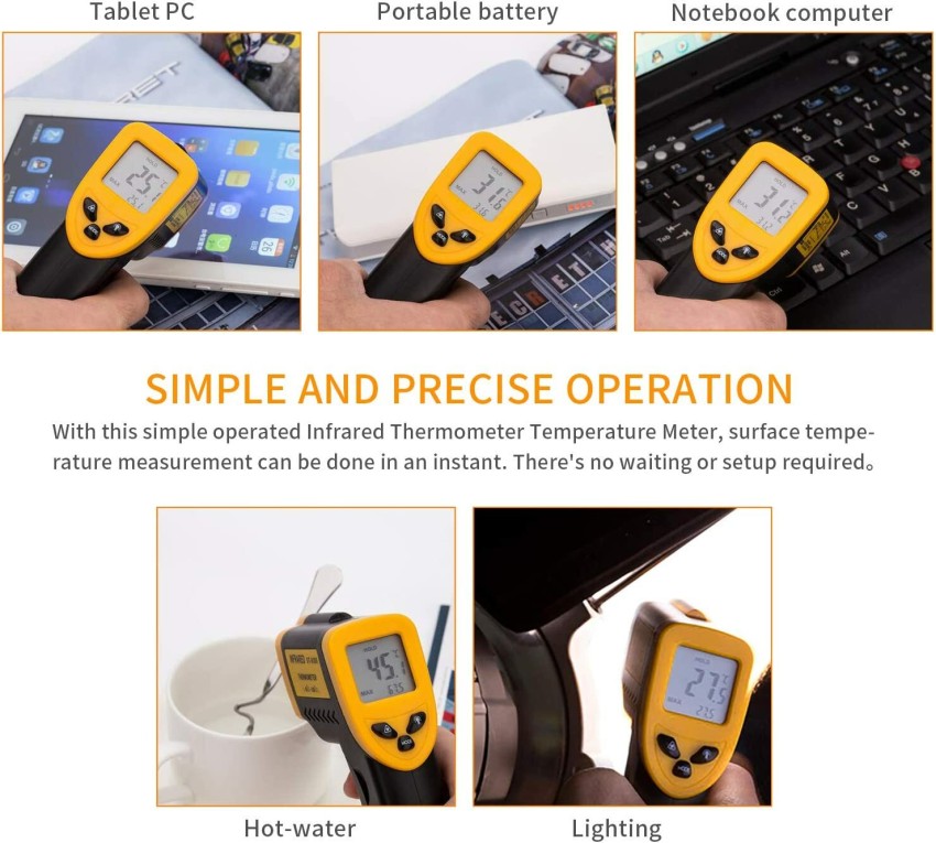 Hand Held Thermometer Gun Shape Laser Non-Contact Smart Electronic  Thermometer Digital for Industry