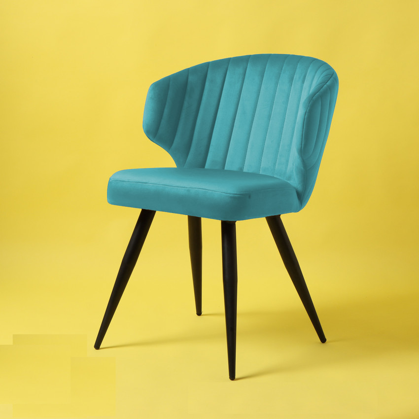 Light blue best sale velvet dining chairs