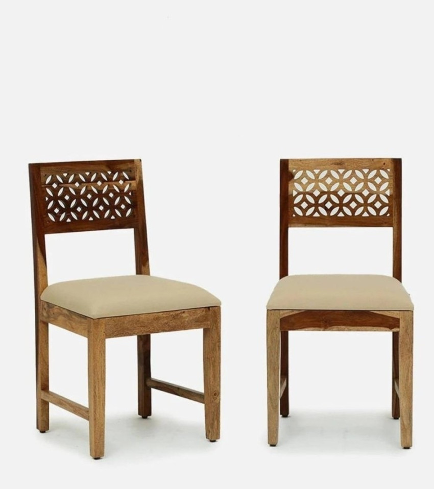 Custom Decor Sheesham Wood Solid Wood Dining Chair Price in India