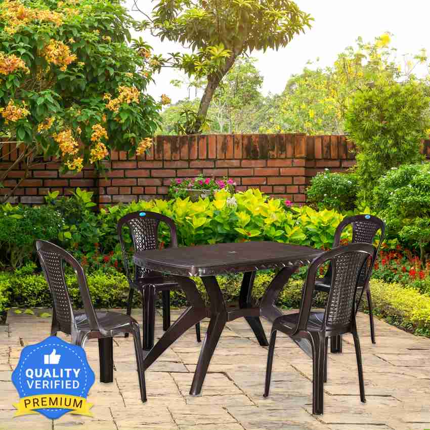 Nilkamal shahenshah rectangular plastic online 4 seater dining set