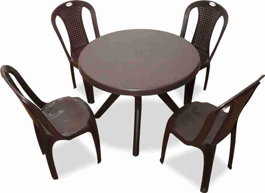 Round plastic dining table discount