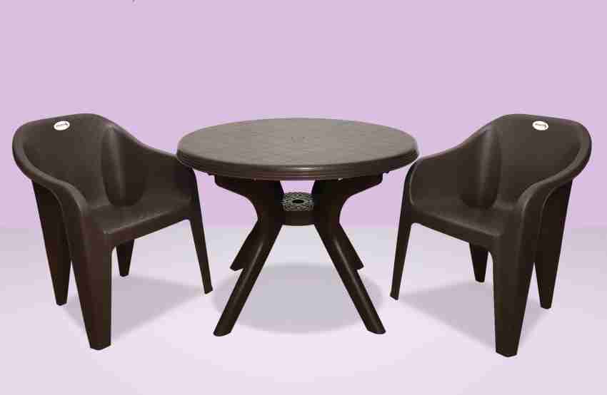 Round plastic deals table with chairs