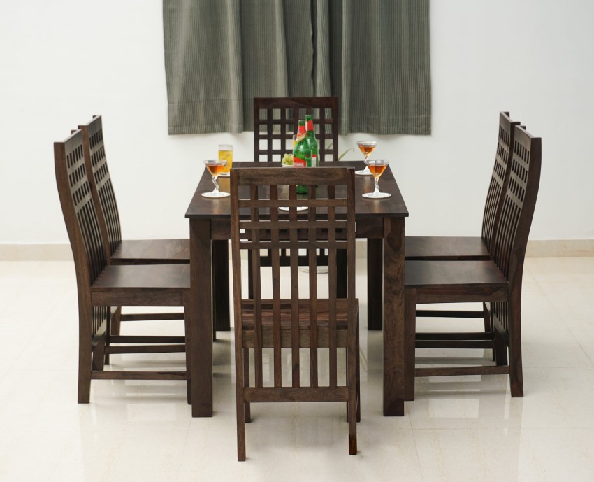 Wopno Furniture Arlote Sheesham Wood 6 Seater Dining Table Set 