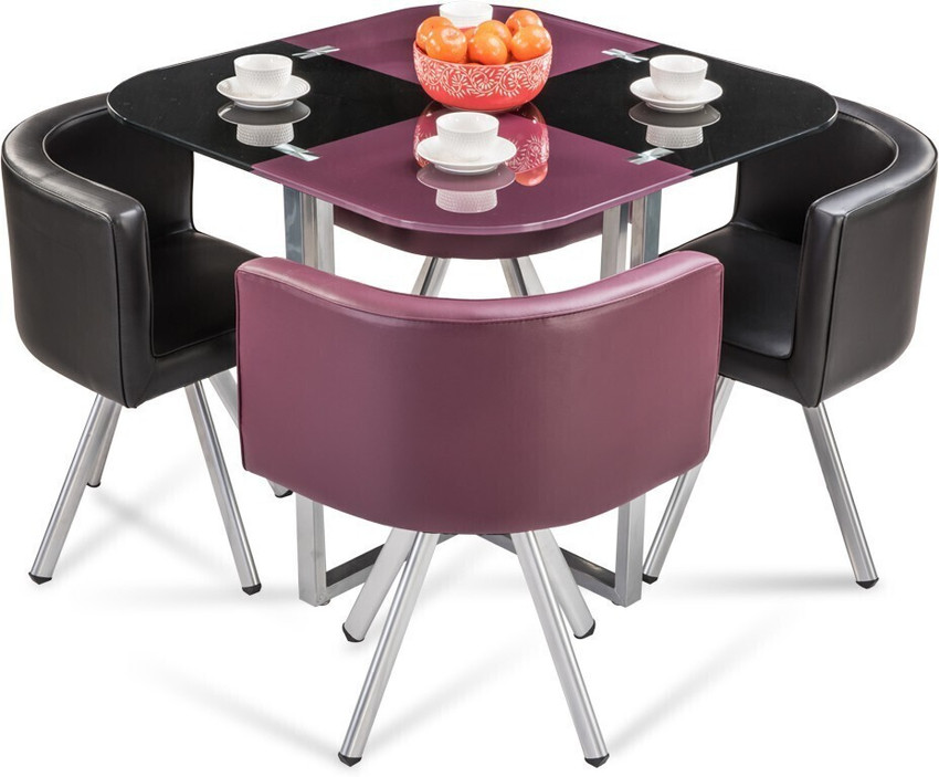 Durian Pure Neon Metal 4 Seater Dining Set