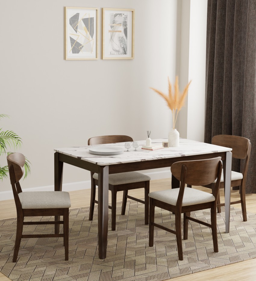 EROS WONDERTOP Solid Wood 4 Seater Dining Set Price in India Buy