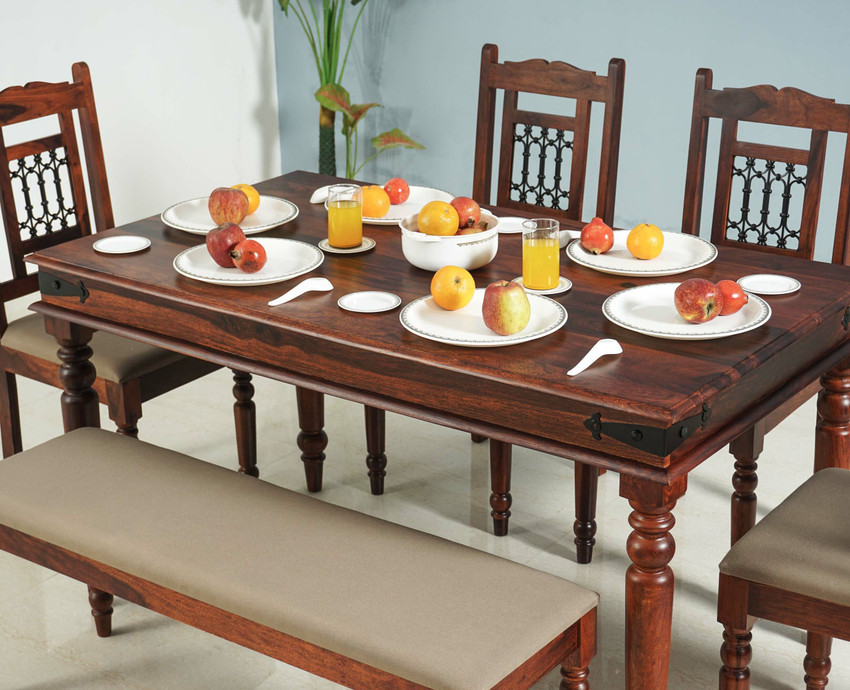 Woodefly Space Saving Dining Table 6 Seater with 4 Chairs 1