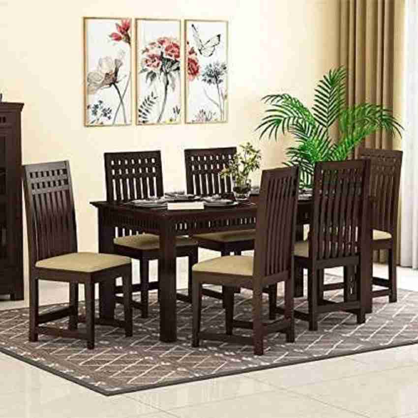 Solid wood 6 seater store dining table