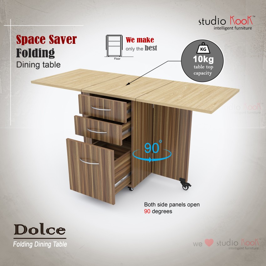 Studio Kook Dolce Folding Dining Table Engineered Wood 4 Seater