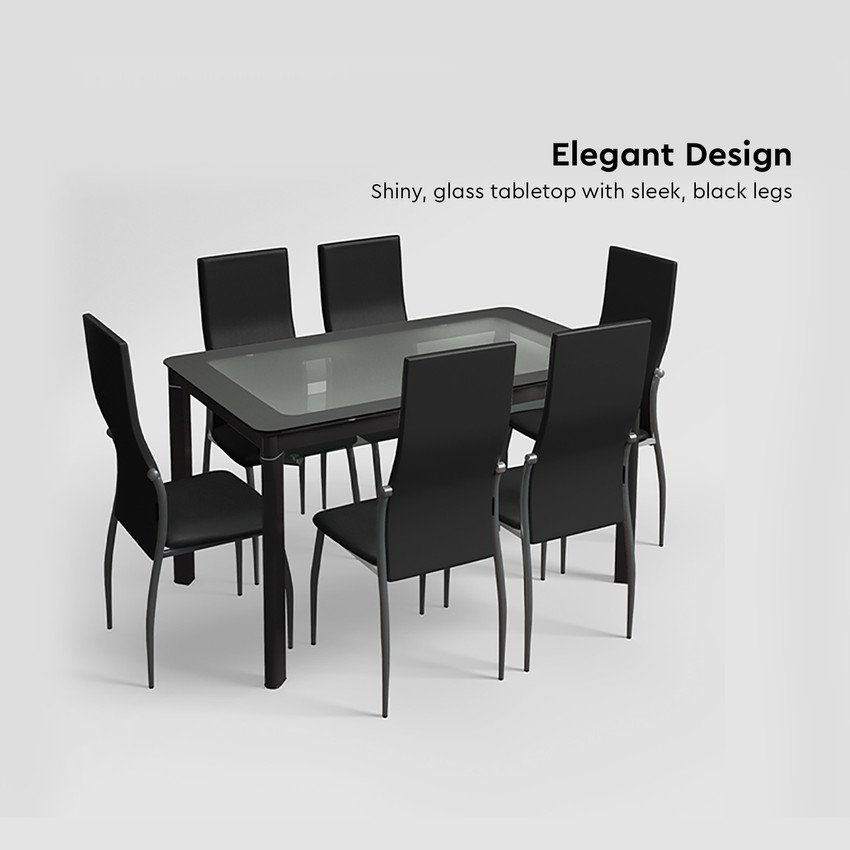Godrej Interio Brawn Glass 6 Seater Dining Table Price in India Buy Godrej Interio Brawn Glass 6 Seater Dining Table online at Flipkart