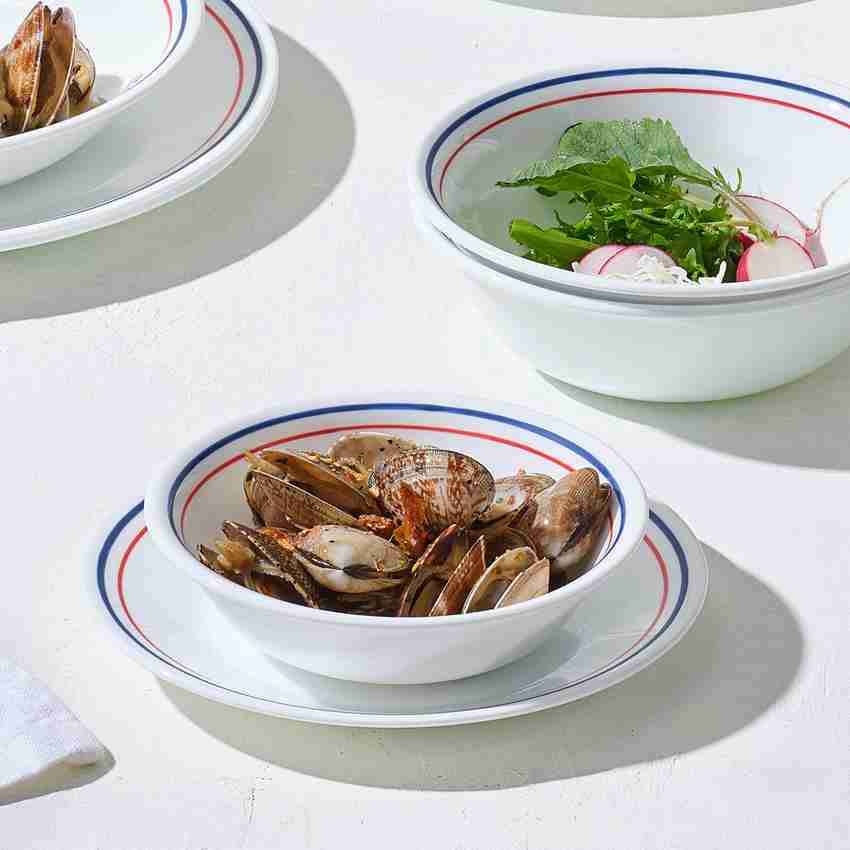 CORELLE Pack of 6 Glass Livingware Double Ring Red N Blue Plate B B Plt Dbl Ring Rnb 106 Crockery Set Dinner Set Price in India Buy CORELLE Pack of 6 Glass Livingware Double Ring