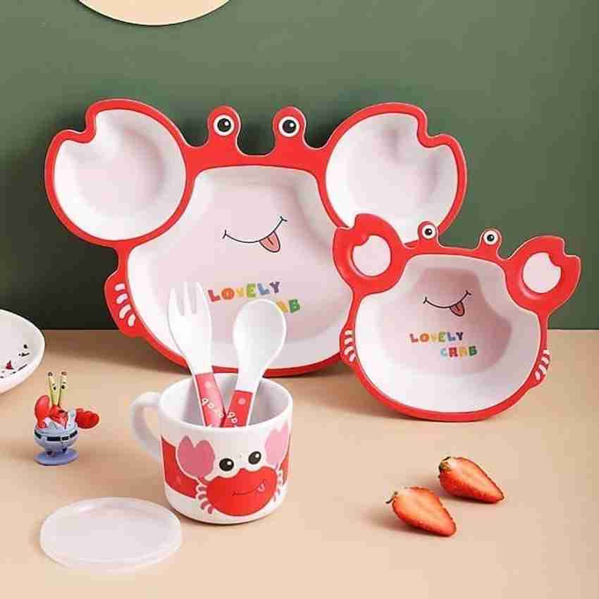 Yiov Microfiber 5 Piece Mealtime Bamboo Dinnerware for Kids
