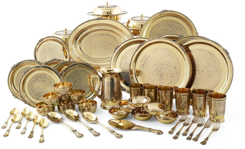 Classi Pack of 51 Brass Dinner Set Price in India Buy Classi