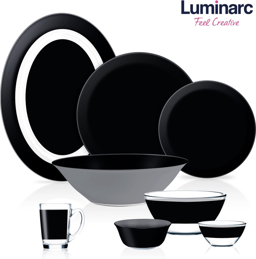 Salt And Pepper Hana Dinner Set Black Hue 12 Piece Dinner Set