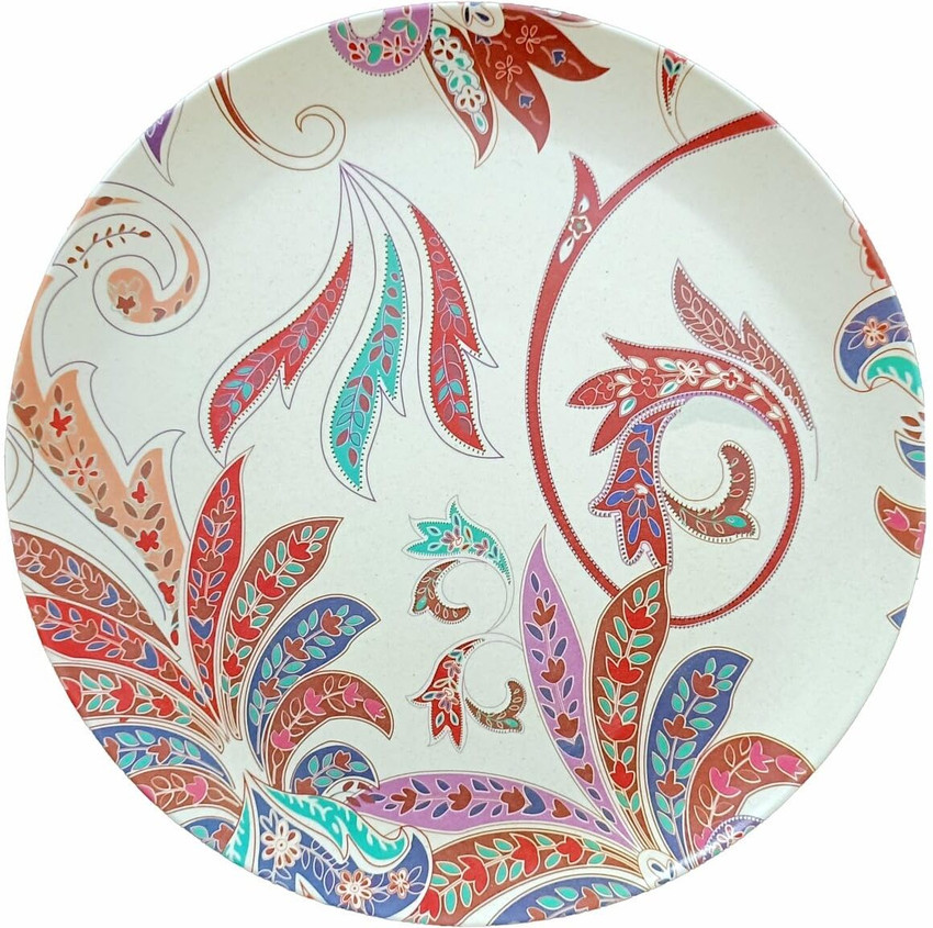 Deepashri Full Size 20Cm Bamboo Fiber Dinner Plate Unbreakable Microwave Safe Round Pink Dinner Plate Price in India Buy Deepashri Full Size 20Cm Bamboo Fiber Dinner Plate Unbreakable Microwave
