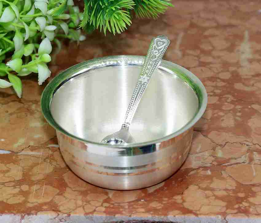 Silver bowl and spoon for discount baby price