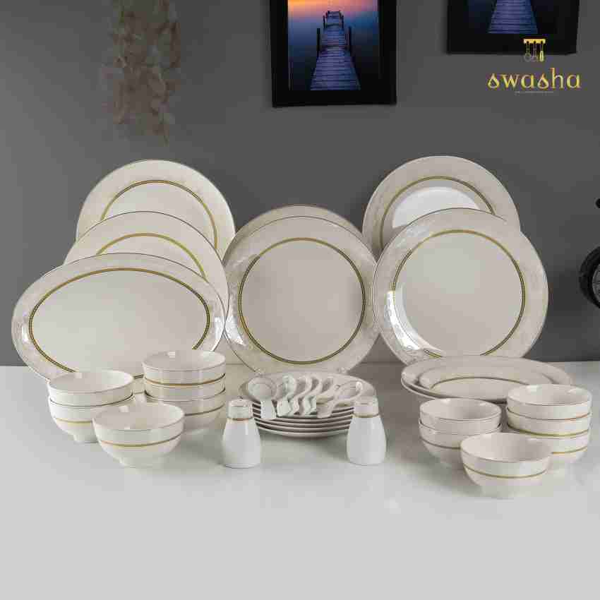 swasha Bone China Dinner Set of 36 Pieces Premium and Designer Crockery Dinnerware Set Dinner Set Price in India Buy swasha Bone China Dinner Set of 36 Pieces Premium and Designer