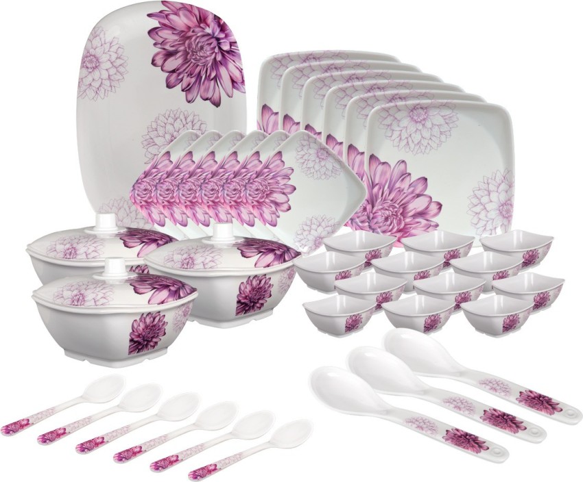 Hamlay by SIGRI WALA Pack of 40 Melamin Dahlia Dinner Set Price in India Buy Hamlay by SIGRI WALA Pack of 40 Melamin Dahlia Dinner Set online at Flipkart