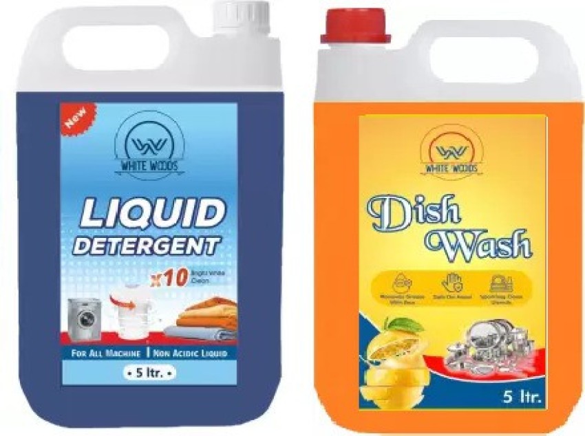 Panpro Dishwash Combo 5L +5L Yellow Liquid Lemon for oil & washes off  Kitchen Utensil