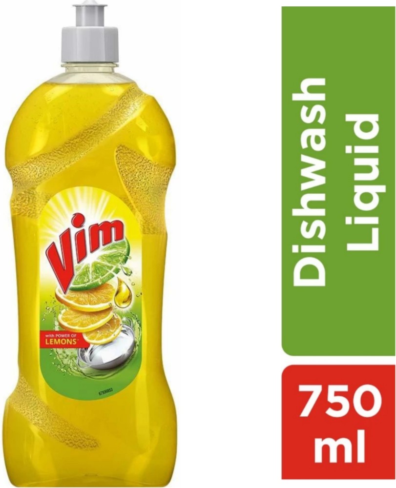 Vim Dishwash liquid with power of lemons #^ (750ml) Dish Cleaning Gel Price  in India - Buy Vim Dishwash liquid with power of lemons #^ (750ml) Dish  Cleaning Gel online at