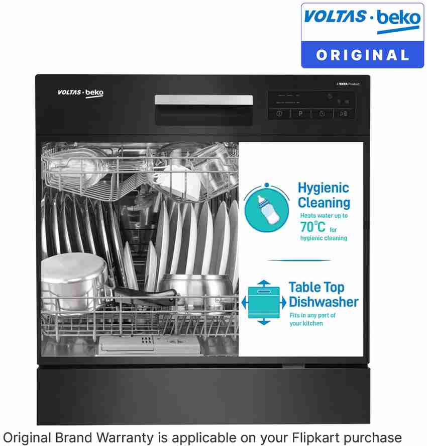 Voltas Beko by A TATA Product DT8B Free Standing 8 Place Settings Intensive Kadhai Cleaning No Pre rinse Required Dishwasher Price in India Buy Voltas Beko by A TATA Product DT8B Free Standing 8 Place...