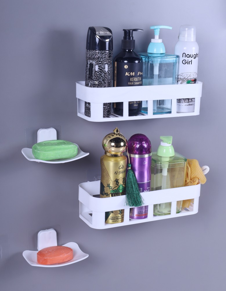 Vodzy 8 Bathroom Shelf and Soap Dish Combo (4 Bathroom Shelves+ 4 Soap Dish  Holder) Plastic Wall Shelf Price in India - Buy Vodzy 8 Bathroom Shelf and  Soap Dish Combo (4