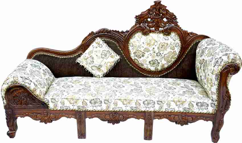 W.S.HANDICRAFTS Teak Wood Sofa Couch diwan Three Seater for Living