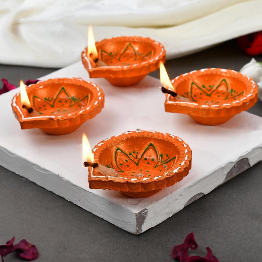 Ptr Earthenware (Pack of 4) Table Diya Price in India - Buy Ptr