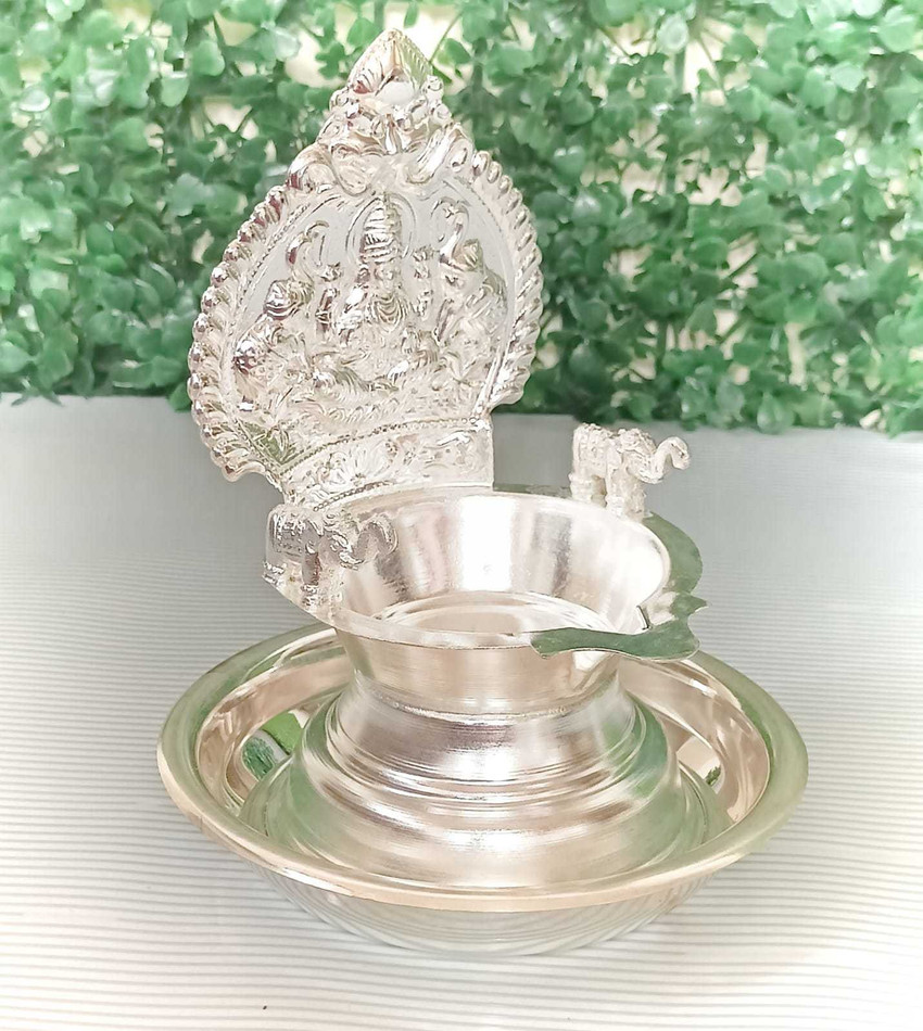 Silver clearance gajalakshmi vilakku