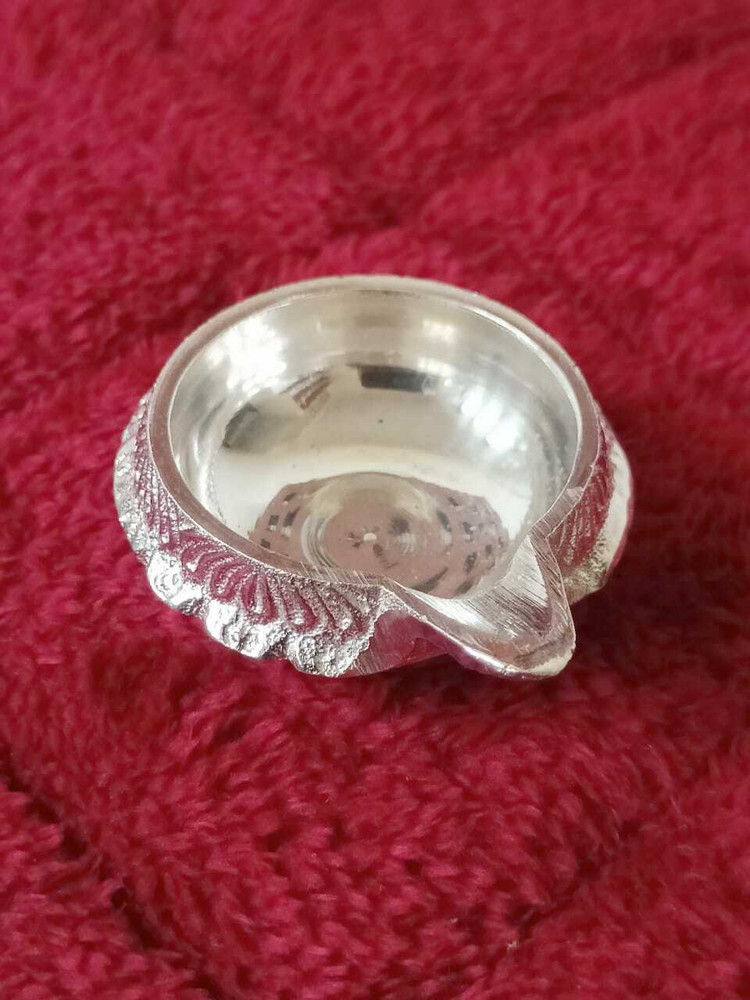 Sirgan German Silver Kubera Diya Vilakku for Pooja Home Decor